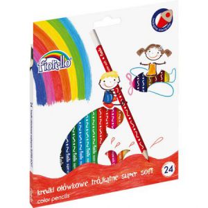 Kredki ołówkowe Fiorello Super Soft, 24 kolory